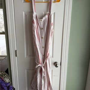 Striped Pink and White Cotton Dress